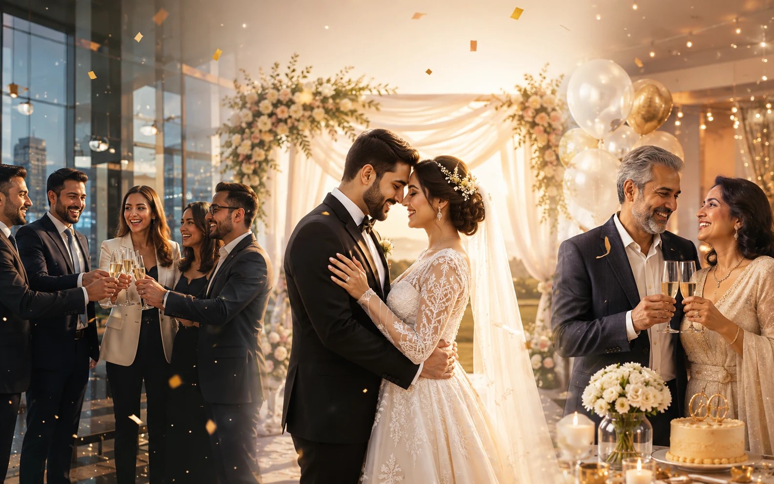 Celebraciones de bodas, eventos empresariales y aniversarios